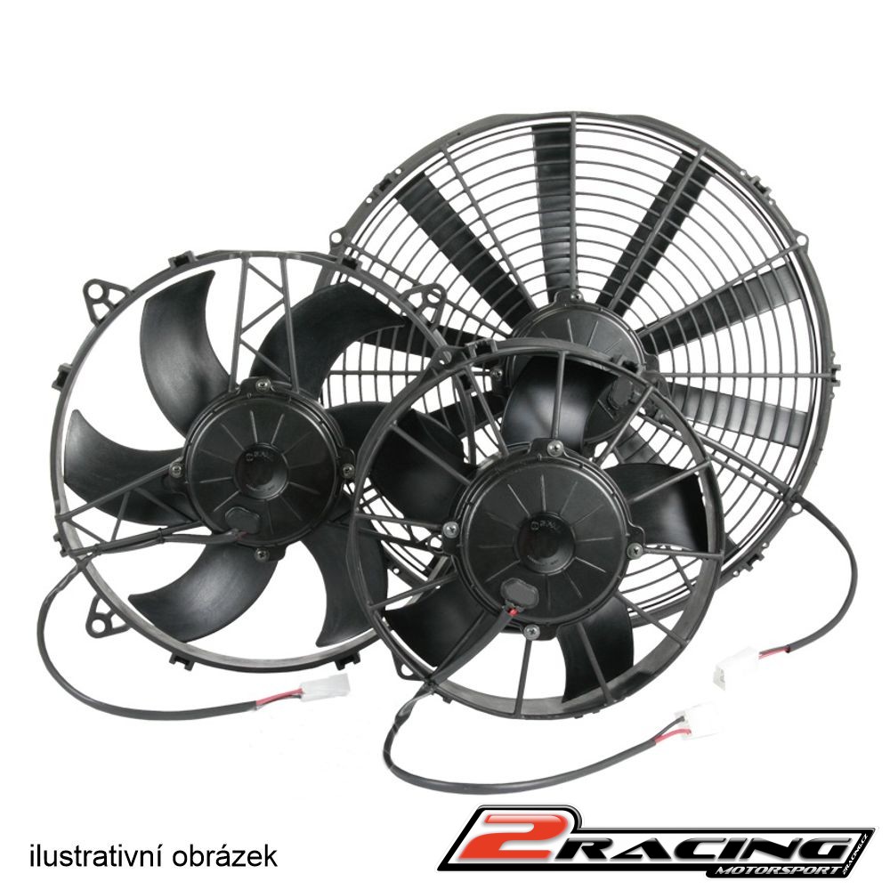 Tlačný ventilátor pro montáž před chladičem lopatky srpovité 247 / 96 mm 12V