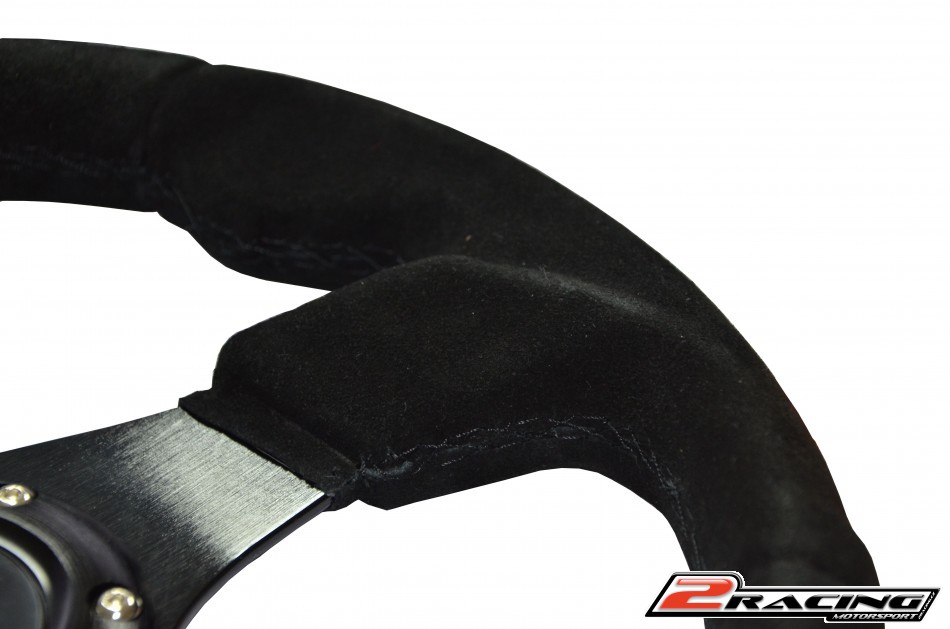 Semišový závodní volant STR PRO plochý tříramenný 320/0mm