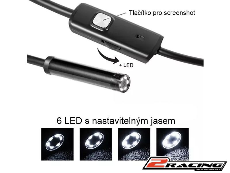 USB Endoskop kamera 6 LED 2m