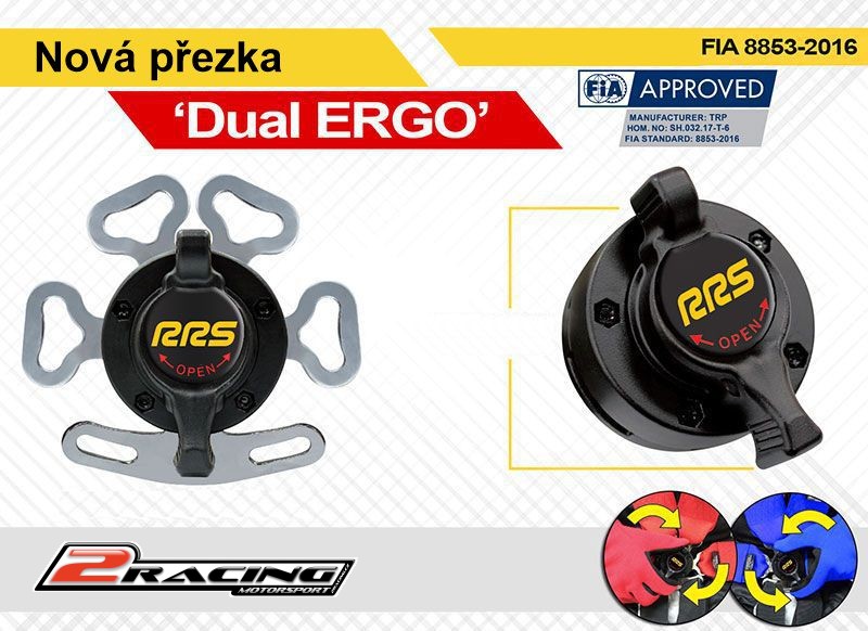 RRS R6 bezpečnostní pás 6bodový FIA červený
