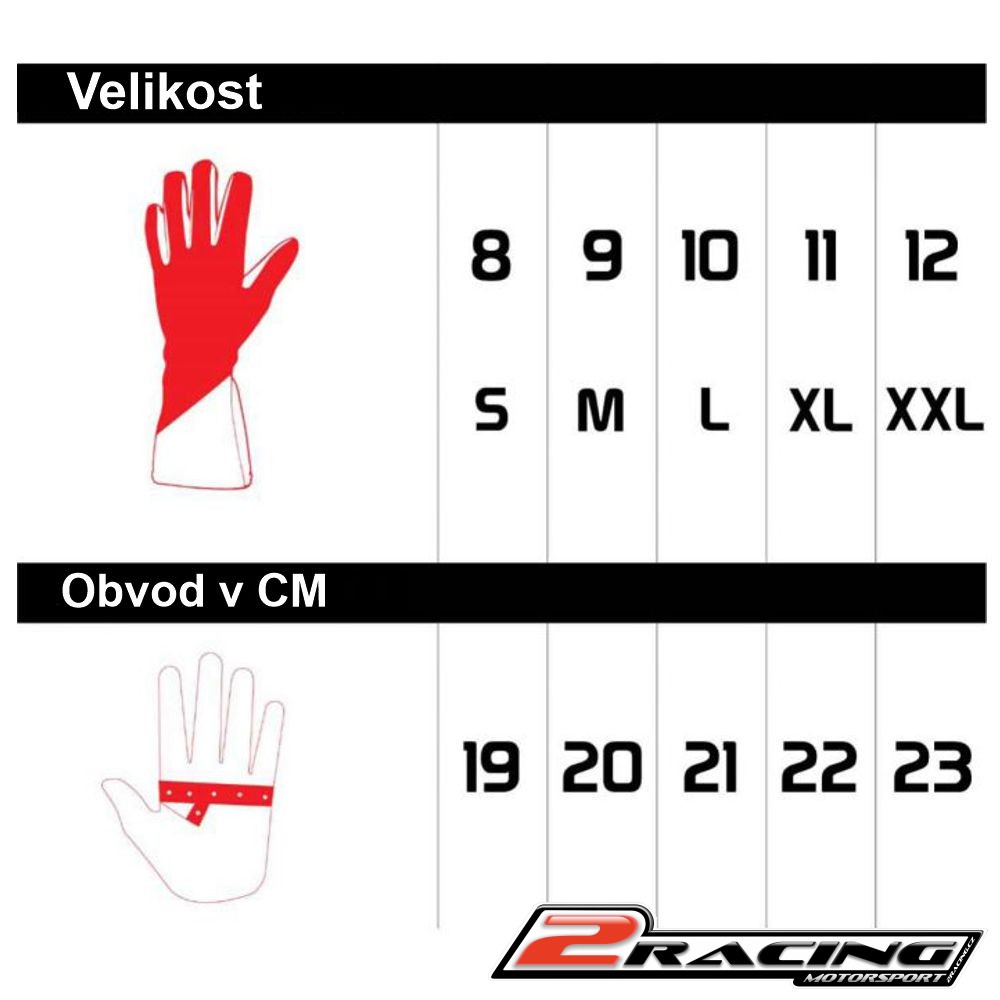 Závodní rukavice Rrs Grip2 FIA 8856-2018 nehořlavé červené
