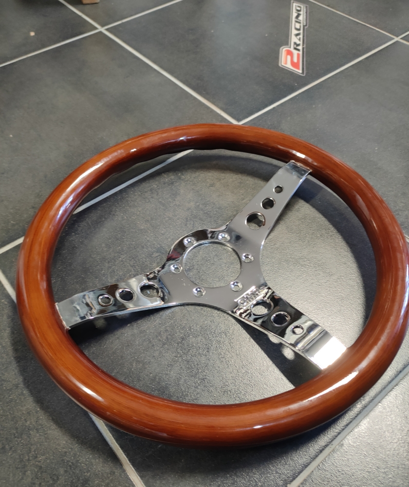 OMP retro volant Mugello dřevěný 350mm plochý