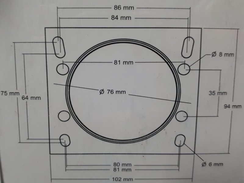 Adaptér hliníkový pro montáž sportovního filtru vstup 76mm Bosch