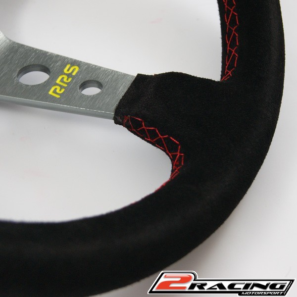 Semišový závodní volant RRS Corsa 350mm/90mm 3 ramenný