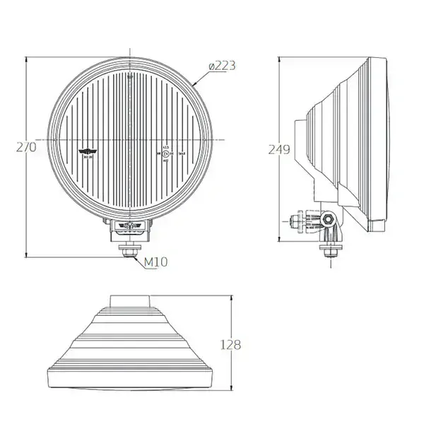 Přídavné čiré světlo parabola rally H1 12V (223mm)