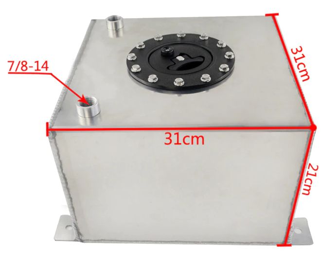 Nádrž na benzín z hliníku s pěnou 20Litrů závodní alu