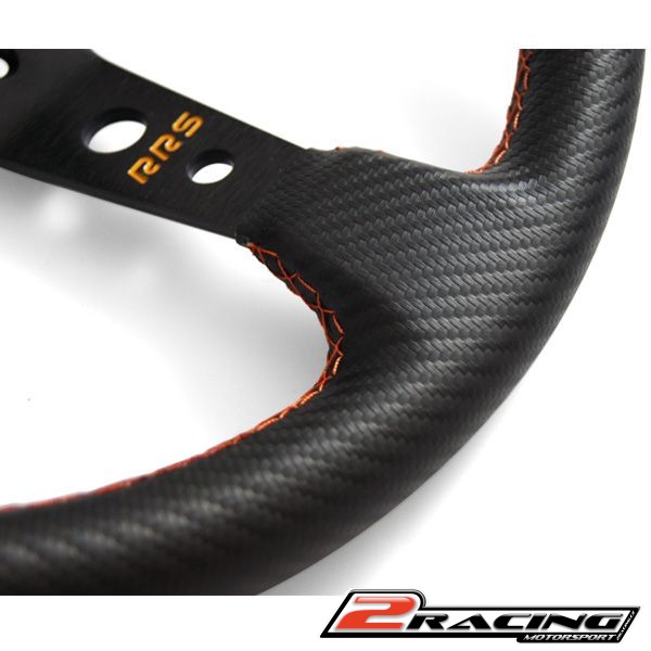 Hladký závodní volant RRS Carbon 350mm/90mm 3 ramenný