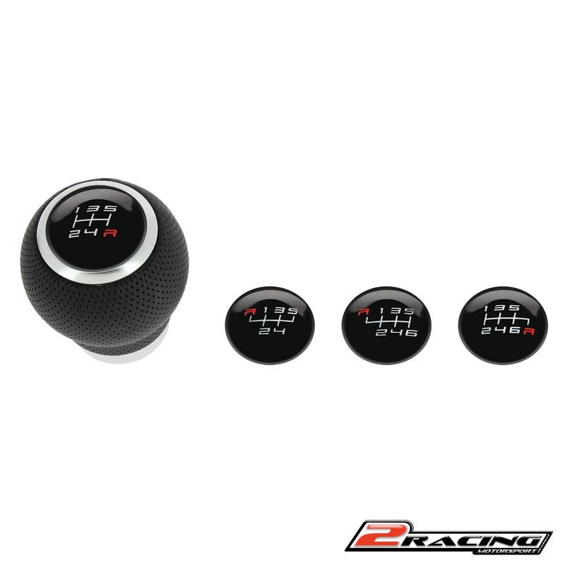 Hlavice řadící páky černá červeně prošitá