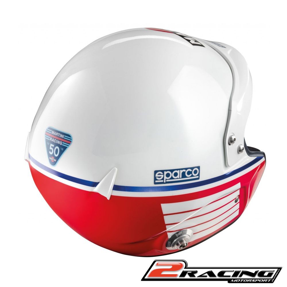 Jet otevřená závodní helma Sparco Air Pro RJ-5i Martini Racing (Logo-Design)