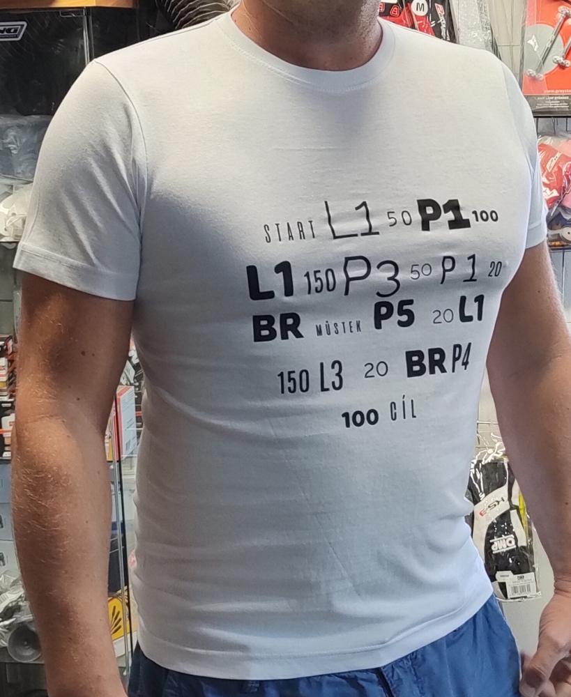 Triko Rally s potiskem design diktát bílé