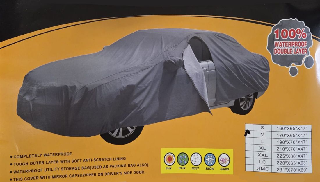 Plachta na auto nepromokavá ochranná zakrývací vel.M PEVA