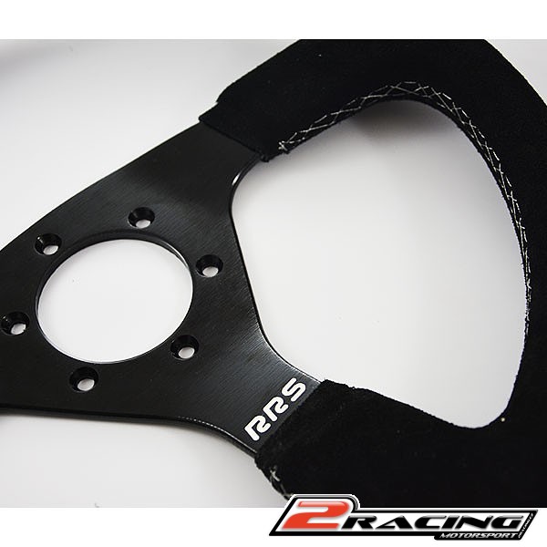 Semišový závodní volant RRS Traject 330mm plochý 3 ramenný