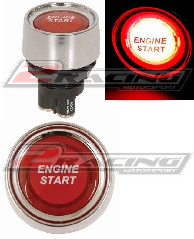 2x tlačítko start s nápisem ENGINE START do interiéru pro nastartování motoru - 2kusy