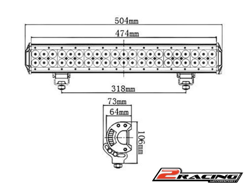 Přídavná světelná LED rampa 50cm 10-30V 126W
