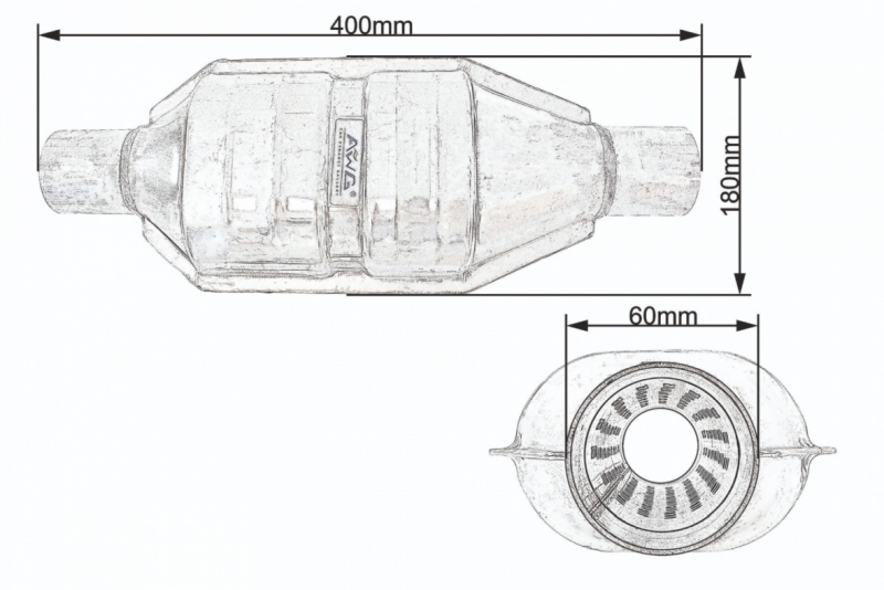 Univerzální rezonátor výfuku vstup 60 mm