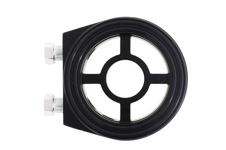 Příruba pod olejový filtr pro montáž čidla sendvič M18x1.5, M20x1.5, M22x1.5, 3/4-16UNF černý