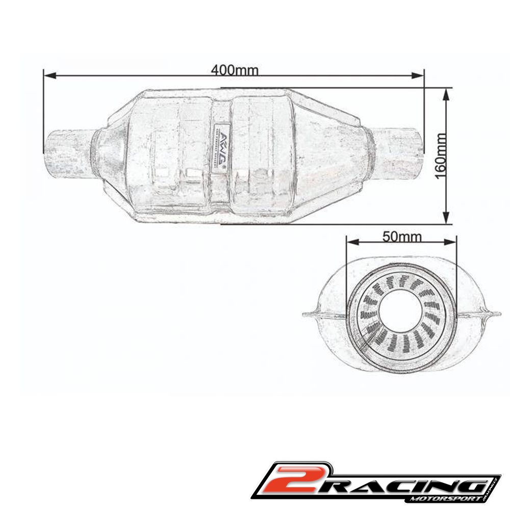 Univerzální rezonátor výfuku vstup 50 mm