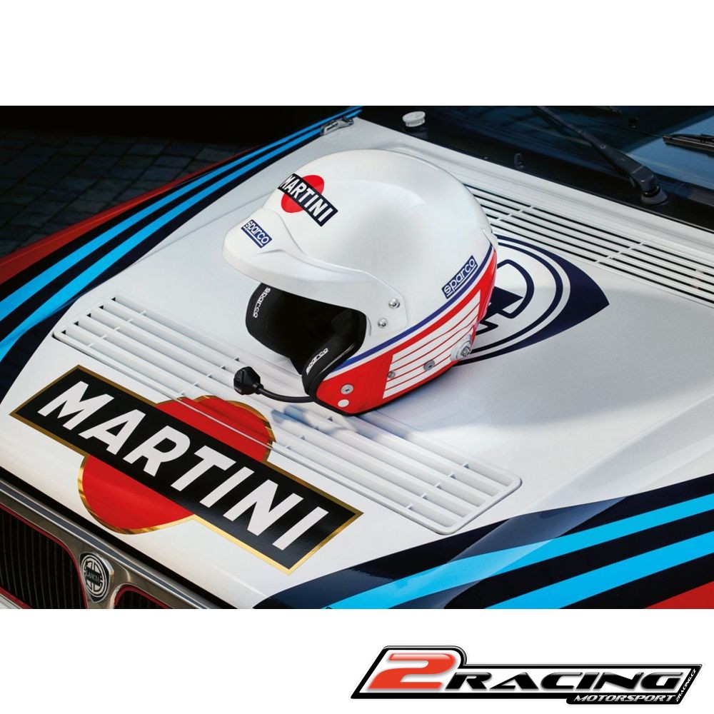 Jet otevřená závodní helma Sparco Air Pro RJ-5i Martini Racing (Logo-Design)