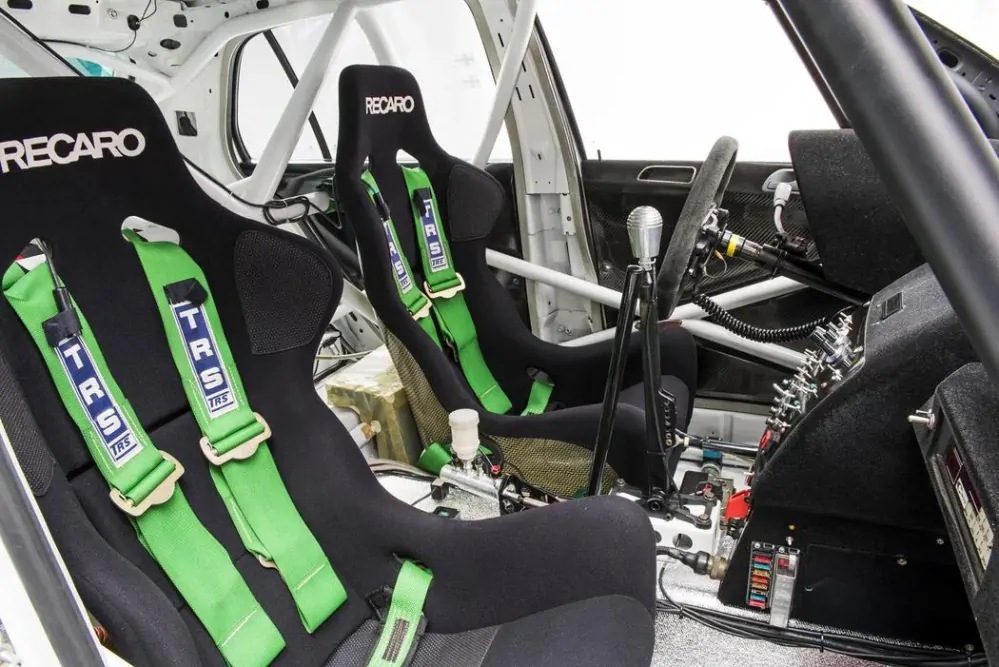 6bodový závodní bezpečnostní pás TRS Magnum s FIA homologací zelený Škoda Motorsport 3" široký