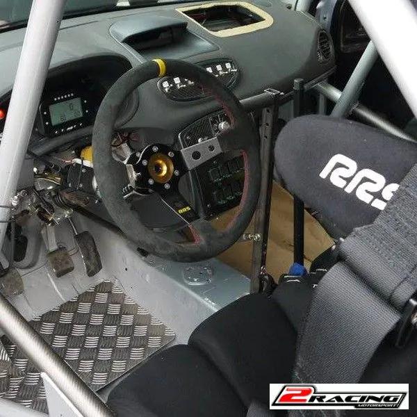 Semišový závodní volant RRS Rally 350mm/90mm 3 ramenný průměr věnce 32x28