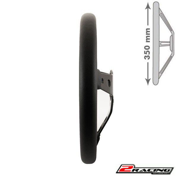 Kožený závodní volant RRS 350mm/65mm hladká kůže