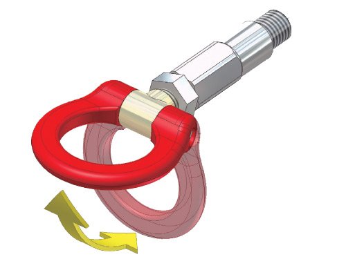 Tažné oko do původního úchytu, sklopné, -hliníkové- tow hook- přední-pro Evropské vozy
