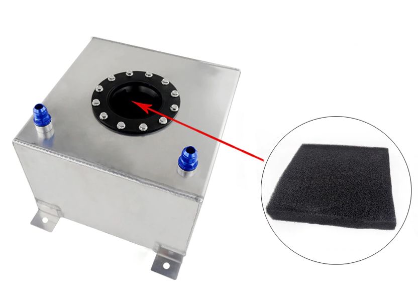 Nádrž na benzín z hliníku s pěnou 20Litrů závodní alu