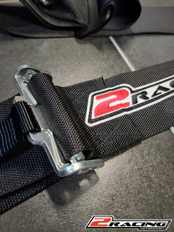4-bod bezpečnostní závodní pás 2Racing s FIA homologací černý 3" široký