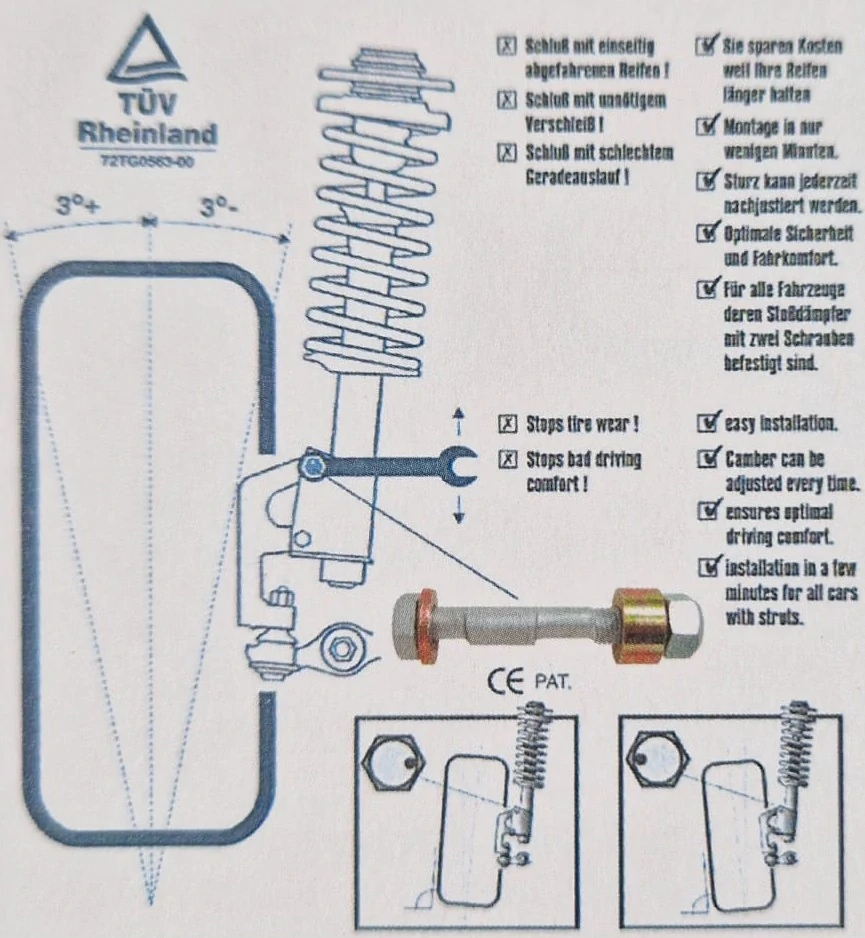 Excentrické šrouby pro nastavení odklonu kola H&R Triple C M10 36-48mm