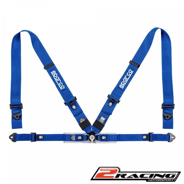 Sparco 4 bodý bezpečnostní pás FIA závodní modrý,červený,černý