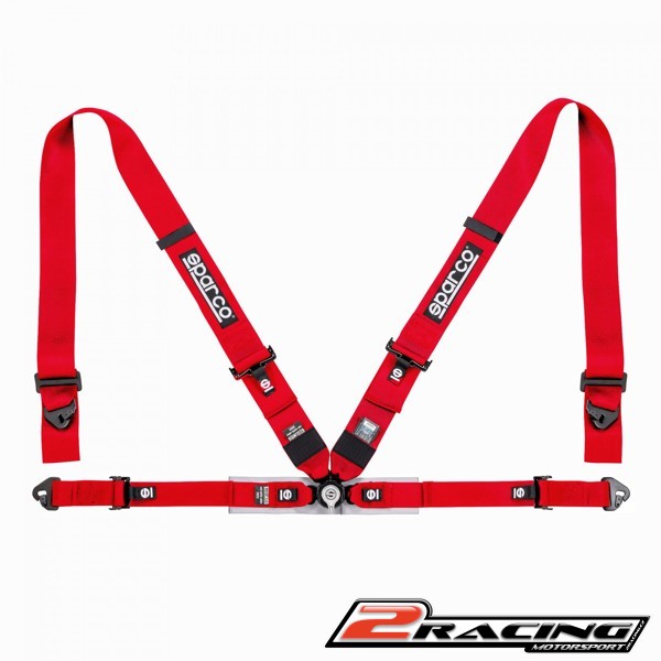 Sparco 4 bodý bezpečnostní pás FIA závodní modrý,červený,černý