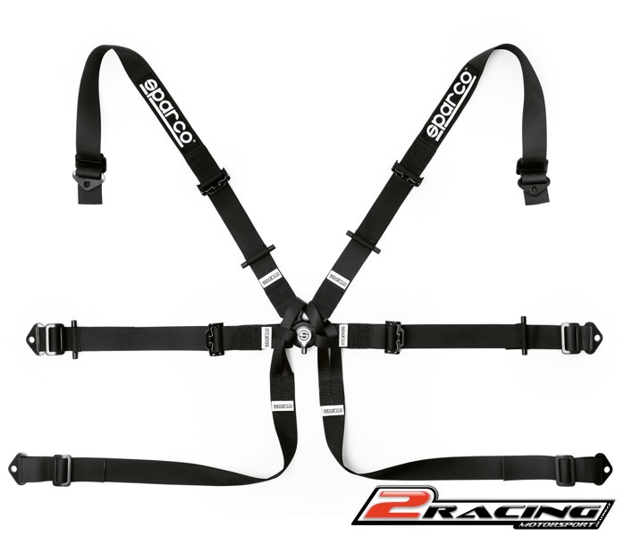 Sparco 6 bodý bezpečnostní pás FIA závodní 2“ modrý,červený,černý