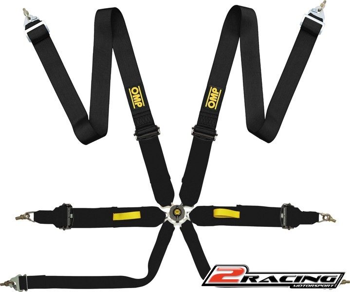 OMP 6 bodý bezpečnostní pás FIA závodní červený,černý
