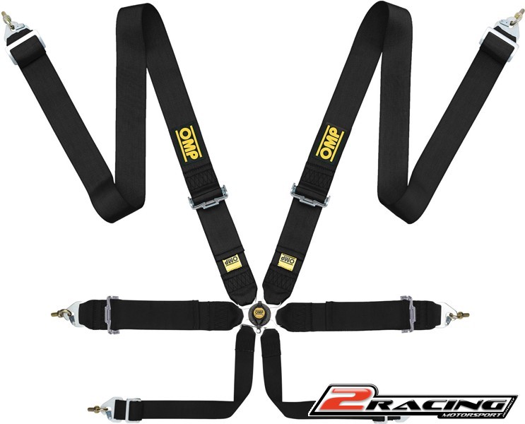 OMP 6 bodý bezpečnostní pás FIA závodní červený,černý