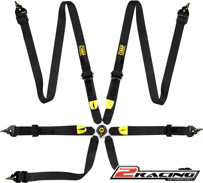 OMP 6 bodý bezpečnostní pás FIA závodní 2“ červený,černý