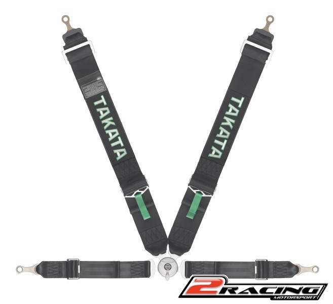 Takata 4 bodý bezpečnostní pás FIA závodní zelený, černý