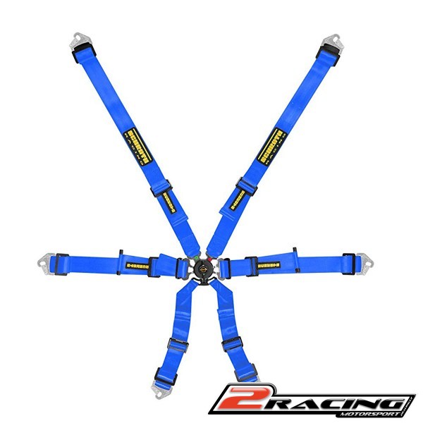 Schroth 6 bodý bezpečnostní pás FIA závodní 2“ modrý,červený,černý