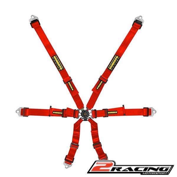 Schroth 6 bodý bezpečnostní pás FIA závodní 2“ modrý,červený,černý