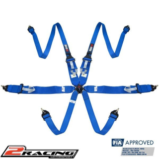 RRS R6 HANS bezpečnostní pás 6 bodů FIA modrý