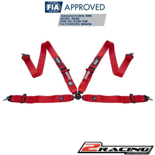 RRS EVO4 bezpečnostní pás 4bodový FIA červený