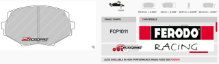 Závodní destičky DS2500 Ferodo racing FCP1011H