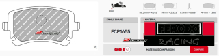 Závodní destičky DS2500 Ferodo racing FCP1655H