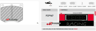 Závodní destičky DS2500 Ferodo racing FCP167H