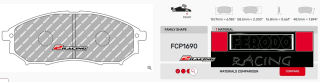 Závodní destičky DS2500 Ferodo racing FCP1690H