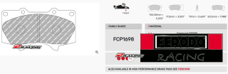 Závodní destičky DS2500 Ferodo racing FCP1698H