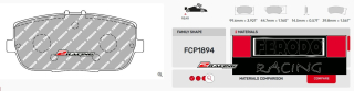 Závodní destičky DS2500 Ferodo racing FCP1894H