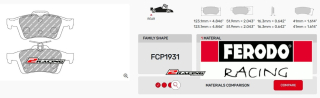 Závodní destičky DS2500 Ferodo racing FCP1931H