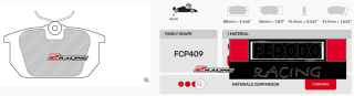 Závodní destičky DS2500 Ferodo racing FCP409H