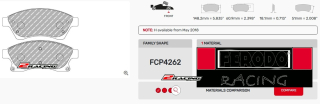 Závodní destičky DS2500 Ferodo racing FCP4262H