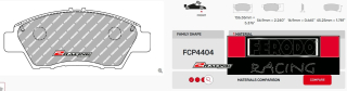 Závodní destičky DS2500 Ferodo racing FCP4404H